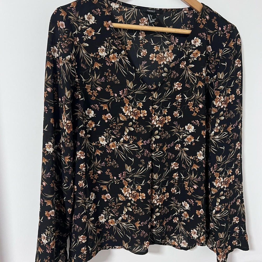 Floral Black Women's Top
